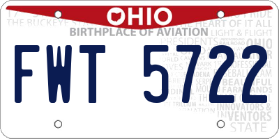 OH license plate FWT5722