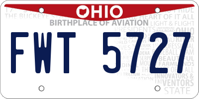 OH license plate FWT5727