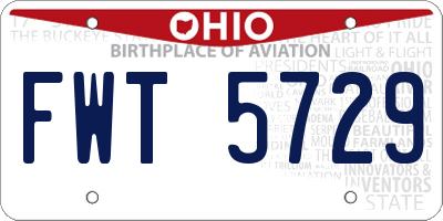 OH license plate FWT5729