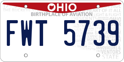 OH license plate FWT5739