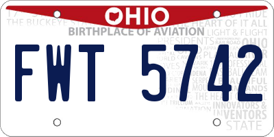 OH license plate FWT5742
