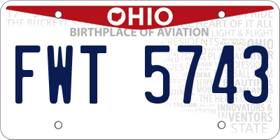 OH license plate FWT5743