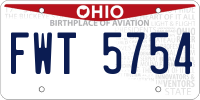 OH license plate FWT5754