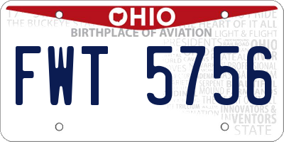 OH license plate FWT5756