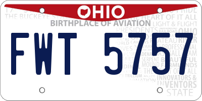 OH license plate FWT5757