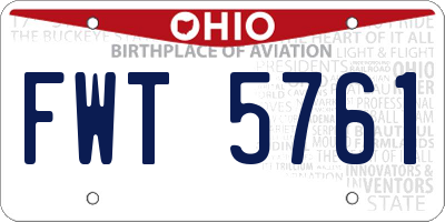 OH license plate FWT5761