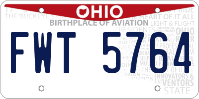 OH license plate FWT5764
