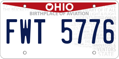 OH license plate FWT5776