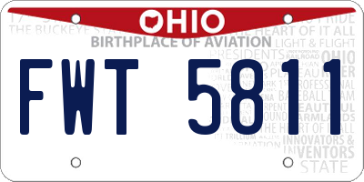 OH license plate FWT5811