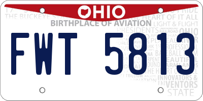 OH license plate FWT5813