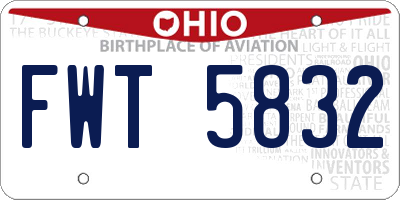 OH license plate FWT5832
