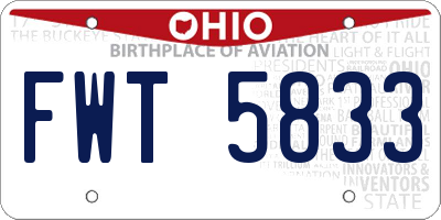 OH license plate FWT5833