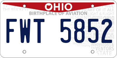 OH license plate FWT5852