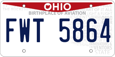 OH license plate FWT5864