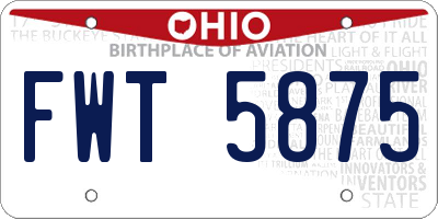 OH license plate FWT5875