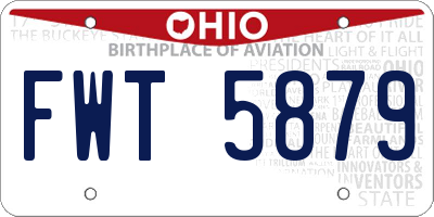 OH license plate FWT5879