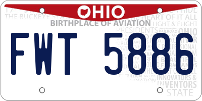 OH license plate FWT5886