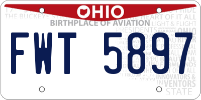 OH license plate FWT5897