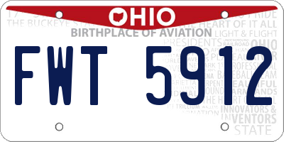 OH license plate FWT5912