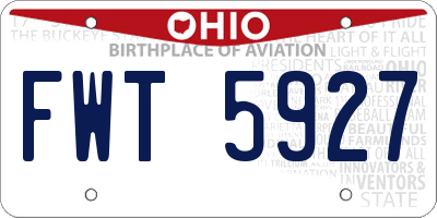 OH license plate FWT5927
