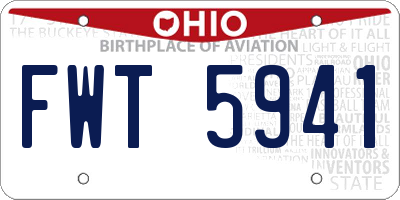 OH license plate FWT5941