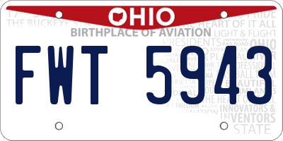 OH license plate FWT5943