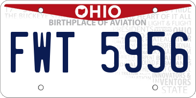 OH license plate FWT5956