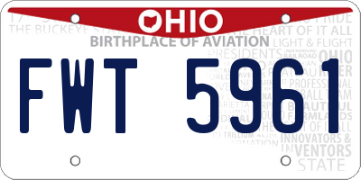 OH license plate FWT5961