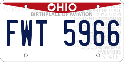 OH license plate FWT5966