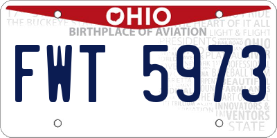 OH license plate FWT5973