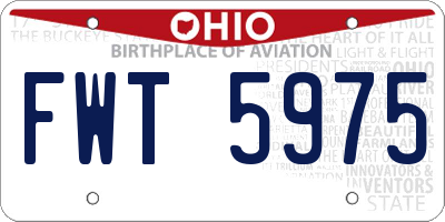OH license plate FWT5975