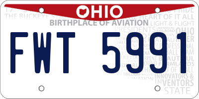 OH license plate FWT5991