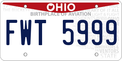 OH license plate FWT5999