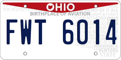 OH license plate FWT6014