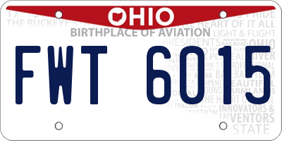OH license plate FWT6015