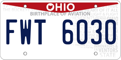 OH license plate FWT6030