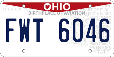 OH license plate FWT6046