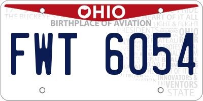OH license plate FWT6054
