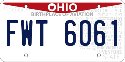 OH license plate FWT6061