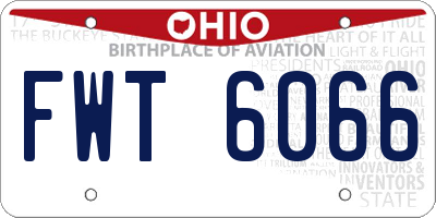 OH license plate FWT6066