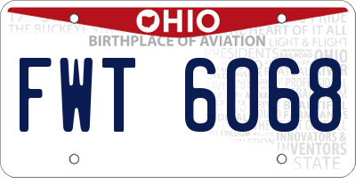OH license plate FWT6068