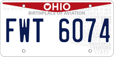 OH license plate FWT6074