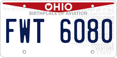 OH license plate FWT6080