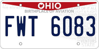 OH license plate FWT6083