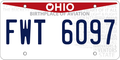 OH license plate FWT6097