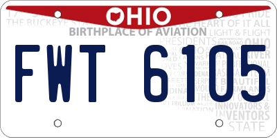 OH license plate FWT6105