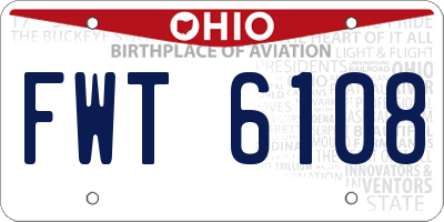 OH license plate FWT6108