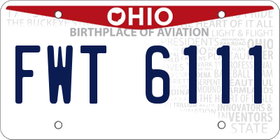 OH license plate FWT6111