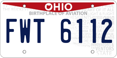 OH license plate FWT6112