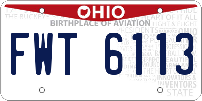 OH license plate FWT6113